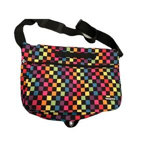 Yak Pak Crossbody Messenger Bag Multi-Color Checkerboard Bag‎